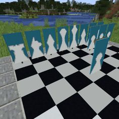 a black and white checkered floor in minecraft