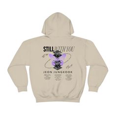 Still with You hoodie PRINTING METHOD: Printed using the Direct to Garment (DTG) method on Gildan 18500  SHIPPING:   All items are made to order. 5-7 days to dispatch and 4-7 days for domestic shipping.   Return/Exchange Policy:   This is a made to order item, therefore we do not accept Returns or Exchanges. Please review your order carefully before placing it, we cannot make changes once we receive the order. .: 50% Cotton 50% Polyester .: Medium-heavy fabric (8.0 oz/yd² (271.25 g/m .: Classic fit .: Tear away label .: Runs true to size Kpop Style Hooded Hoodie For Streetwear, Kpop Style Cotton Hoodie With Letter Print, Kpop Style Hoodie With Letter Print, Kpop Cotton Hoodie With Letter Print, Cotton Kpop Hoodie, Bts Merch Sweatshirts & Hoodies, Kpop Merch, Club Shirts, Hoodie Sweatshirt