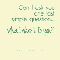 a quote that says can i ask you one last simple question what was it to you?