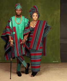 This beautiful attire is made from pure cotton Asooke from the western part of Nigeria, mostly worn to traditional occasions and speak class in all ramification owing to the great sewing techniques and finishing put into it. It is very suitable for a wedding dress and give you that royal and classy look. We can also customize it in any colour of your choice. The female attire consists of 1. wrapper 2. Blouse 3. headgear (or Autogele) 4. shoulder shash. The male attire consists of 1.Agbada(grand Wedding Attire Bride And Groom, Nigerian Traditional Wedding Attire, Outfit Matching Couple, Bride And Groom Attire, Nigerian Traditional Wear, Nigerian Traditional Wedding, Mens Wedding Suits, Traditional African Clothing, Traditional Wedding Attire