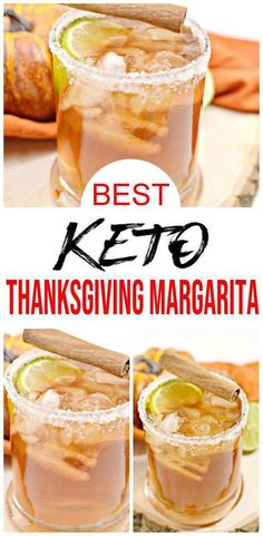 the best keto thanksgiving margarita recipe in a glass with cinnamon and lime garnish