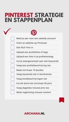 Pinterest Strategie en Stappenplan - Boek nu jouw Pinterest strategiesessie - ARCHANA.NL Pinterest Account