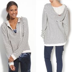 Super Cute And Comfy Striped Pullover Hoodie Sweatshirt, Size Medium, New With Tags Casual Hoodie Tops For Layering, Casual Tops With Drawstring Hood For Layering, Pullover Hoodie, Super Cute, Sweaters For Women, Blue And White, Sweatshirts Hoodie, Sweatshirts, Women Shopping