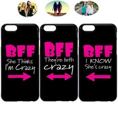 three phone cases with different sayings and pictures on the back, one is black