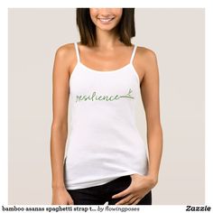 bamboo asanas spaghetti strap tank top _resilience Bridesmaid Tank Tops, Custom Tank Tops, Strap Tank Top, Pink Outfits