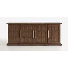 the sideboard is made out of wood and has four doors on one side, two drawers