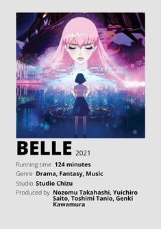 a poster for the anime film, belie