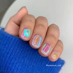 Pretty Manicures, Aurora Nails, Sculpted Nails, Nail Swag, Holographic Nails, Gorgeous Nails