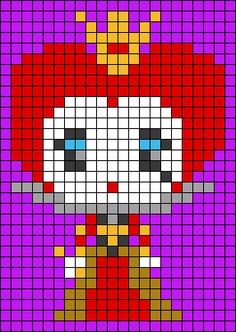 the pixel art is very colorful and has an interesting pattern for it's face