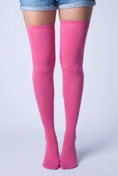 Stylish and slim thigh high socks with a sophisticated twist. Easily pulled up or scrunched for a relaxed look. Perfect for cozy days at home or paired with knee high boots in colder weather! Expertly crafted with a unique design for stylish versatility. A must-have for any fashion-conscious individual, these thigh high socks can be worn in multiple ways to elevate any outfit. Whether you're lounging at home or stepping out in colder weather, these socks will keep you comfortable and looking chi Pink Thigh High Socks, Thigh High Socks Outfit, Pink Knee High Socks, High Socks Outfits, Boots With Leg Warmers, Socks Outfit, Thigh High Sock, Iron Machine, Cute Tights