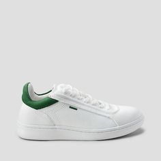 V-Prime Round-Toe Sneaker in White Green | VIVAIA Round Toe Sneakers, Lace Heels, Shoe Last, Recycled Yarn, Elastic Laces, Winter Shoes, Medical Professionals, White Green, Daily Outfits