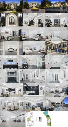 a collage of photos showing different types of houses