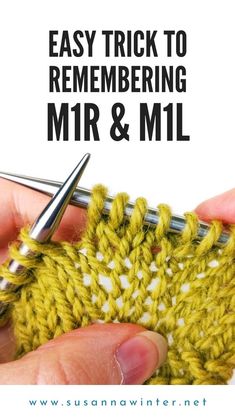 someone crocheting with the text easy trick to remembering mr and ml