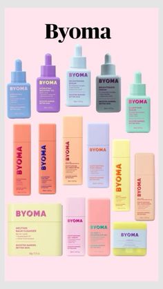 a bunch of different types of hair products on a pink background with the words beyond