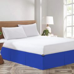 Royal Blue Bedskirt Solid (Comfy 300TC) Sage Bed, Burgundy Bedding, King Size Bed Skirt, White Bed Skirt, Taupe Bedding, Green Bed, Luxurious Decor, Bed In Corner, Cal King Bedding