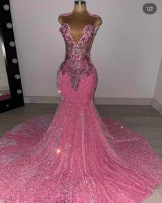 Pink Sparkly Prom Dress, Luxury Birthday Party, Beaded Prom Dresses, Crystal Prom Dress, Staying Consistent, Birthday Party Dresses, Images Hello Kitty, Dresses Luxury, One Shoulder Prom Dress