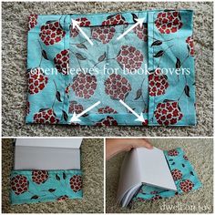 the instructions for how to make an origami book cover with flowers on it