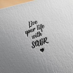 a piece of paper with the words live your life with saar written on it