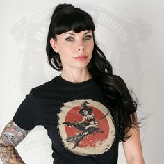 Hand-drawn "Flying Witches" design printed onto a premium quality Women's T-Shirt. All my products are designed and printed with love and passion and are custom made for you! The Flying Witches Women's T-Shirt is available in Black and in sizes S, M, L, XL, 2XL. If you need a different color, please do not hesitate to contact me. I'm here to help. This items runs rather small. Important: Please double-check the Women's T-Shirt size chart in the image gallery before placing your order. This item Fitted Short Sleeve T-shirt With Custom Print, Fitted Crew Neck T-shirt With Custom Print, Unisex Retro T-shirt With Custom Print, Graphic Tee With Front Print And Crew Neck, Graphic Tee With Front Print Sublimation Design, Graphic Tee With Sublimation Front Print, Graphic Tee Sublimation With Front Print, Fitted Graphic Tee With Front Print, Fan Merchandise T-shirt With Sublimation Print