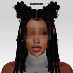 an image of a woman with dreadlocks on her head and the caption baddiesins