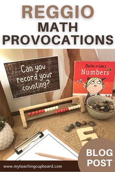 a poster with the words regio math provocations on it and other items