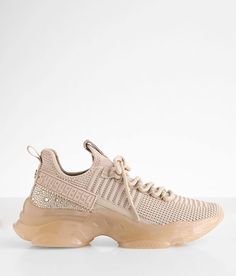 Steve Madden Maxima Glitz Sneaker - Brown US 6-1/2, Women's Blush Textured lace-up sneaker Rhinestones and reflective taping details Cushioned footbed 1 3/4 sculpted heel. Fabric/Glass/PU upper. Fabric sock/lining. Man made outsole.. WOMEN'S SHOE SIZE CONVERSION CHART US 5 5.5 6 6.5 7 7.5 8 8.5 9 9.5 10 11 12 EU 35-36 36 36-37 37 37-38 38 38-39 39 39-40 40 40-41 41-42 42-43 UK 3 3.5 4 4.5 5 5.5 6 6.5 7 7.5 8 9 10 *Conversion sizes may vary. Available in whole and half sizes. Apparel & Accessorie Steve Madden Bobble Head, Steve Madden Bedazzled Sneakers, Steve Madden Tennis Shoes, Steve Madden Glitter Sneakers, Steve Madden Shoes Sneakers, Fabric Glass, Big Men Fashion, Brown Sneakers, Shoe Size Conversion