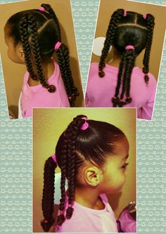 Mixed black braids girls kids curly curls natural hair pretty beautiful easy pink cute simple sleek tame biracial Daughter Hairstyles, Kat Diy, Black Hairstyle, Biracial Hair, Lil Girl Hairstyles, Kid Braid Styles, Toddler Hairstyles Girl, Girls Natural Hairstyles