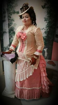 Formal shot at Fly's Photographic Studio in Tombstone, AZ  Entire suit, chapeau, and parasol were designed and made by me. 1880 Fashion, Tombstone Az, Costume College, 1920 Dress, 1880s Fashion, Tea Gown, Net Skirt, Special Occasion Gowns