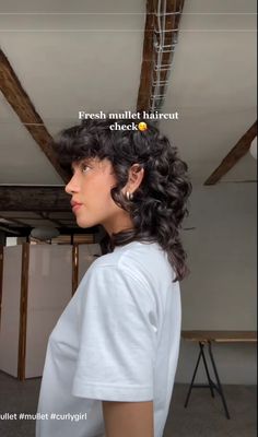 Mullet Shaggy Hairstyle Women, Wolfcut Mullet Curly Hair, Shaggy Curly Mullet For Women, Mullet Haircut Woman Curly, Curly Hairstyles Shag, Curly Hair Mullet Haircut, Mullets On Women Curly, Short Mullet Hairstyle Women Curly