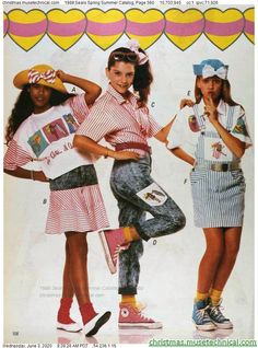 1988 Sears Spring Summer Catalog, Page 560 - Christmas Catalogs & Holiday Wishbooks 1988 Fashion, 80s Summer Outfits, 80s Outfits, 1980s Kids, 80s Girl