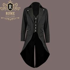 Men Steampunk Vintage Tailcoat Jacket Gothic Victorian Frock Coat Halloween Suit The RomeCraftStore & Company offers the Best Quality Steampunk Tailcoat Gothic Jacket. This is an informal long tail Jacket usually worn as a Gothic Costume on different occasions like Halloween. The original Colour may be slightly different from the pictures which are for reference purposes, real product colour shades may slightly differ from how it is displayed on your device's screen. Features: Be the center of a Steampunk Outerwear For Halloween Costume Party, Punk Style Outerwear For Cosplay And Fall, Gothic Outerwear For Costume Party In Fall, Gothic Outerwear For Fall Costume Party, Punk Style Outerwear For Cosplay In Fall, Buttoned Outerwear For Halloween Costume Party, Steampunk Outerwear For Costume Party In Winter, Steampunk Winter Outerwear For Costume Party, Steampunk Outerwear For Halloween Cosplay