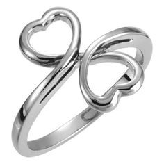 Double #Heart #Twist Ring in 14K White Gold #ValentinesDay - Hand Jewelry Rings, Twist Jewelry, Double Heart Ring, Sapphire Diamond Engagement, Gold Heart Ring, Gold Mangalsutra Designs, Gold Mangalsutra, Ring Heart, Heart Shaped Jewelry