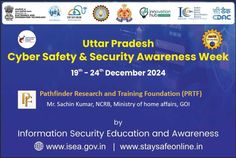 🚨 Uttar Pradesh Cyber Safety & Security Awareness Week 🚨
We Upcoming Cyber Awareness Workshop by Shri Sachin Kumnar NCRB  
🔒 Let’s promote #CyberSafety and build a safer Uttar Pradesh!
#ISEA