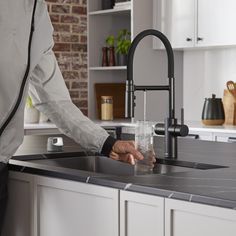 Combining functional elements and modern industrial flair, the CATRIS FLEXO FILTER 2-in-1 semi-professional faucet offers state-of-the-art design that provides both filtered and non-filtered water on demand. This faucets intuitive design features a single lever for tap water on the right and a separate dial handle on the left side for filtered water. The pull-down faucet includes an insulated dual handspray system and a durable magnetic docking arm that delivers filtered water through a discreet spout. The CATRIS FLEXO FILTER seamlessly connects to all common water filtration systems, ensuring you will always have access to hassle-free filtered water. Easily pair your CATRIS FLEXO FILTER with your favorite BLANCO sink and accessories for a fully-integrated BLANCO UNIT. With this setup, you Blanco Sink, Tall Pantry Cabinet, Silgranit Sink, Semi Pro, Chrome Kitchen Faucet, Intuitive Design, Kitchen Utilities, Bidet Toilet Seat, Filtered Water