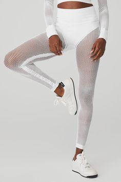 The ultimate breathable leggings? So in. The Seamless High-Waist 7/8 Limitless Open Air Legging takes the sheer mesh from top to bottom, and will undoubtedly make studio and street life a breeze. Seamless performance fabric & sheer, airy mesh Lightweight fit for studio & street Designed & uniquely fit to flatter every size Wear-tested by our in-house team for the perfect fit Sheer Loungewear, Vintage Witches, Summer Neutrals, Street Life, Alo Yoga Pants, Active Life, Street Design, Running Gear, Yoga Fashion