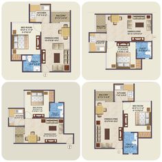 three floor plans for the two bedroom apartment