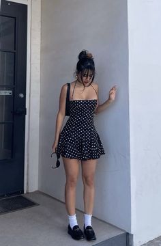 Vans And Dress Outfit, Soft Goth Summer Outfits, Short Curvy Outfits, Dresses For Tomboys, Short Summer Dress Outfits, Latina Clothes Style, 60s Summer Outfits, Summer Hot Outfits, Dresses With Doc Martens Outfits