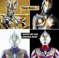 three different images of the same character in power rangers, with caption saying they bois i guess we are siming now