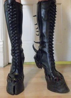 Hooved Shoes, Hoove Shoes, Hooves Shoes, Demon Outfit, Nature Goth, Hoof Shoes, Sale Video, Goth Shoes, Goth Boots