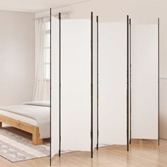 This room divider can divide a room into several parts to provide a private space and protect your privacy. Durable material: The fabric features a simple and clean look, and is breathable and durable. Versatile function: You can not only use the room divider screen to separate the bedroom, or block part of the room as needed but also place it on the side of the window to block direct sunlight. Of course, you can even use the screen as a background wall. Foldable design: This room partition is f Moveable Wall, Folding Partition, 4 Panel Room Divider, Space Dividers, Room Divider Screen, Divider Screen, Panel Room Divider, Room Partition, Background Wall