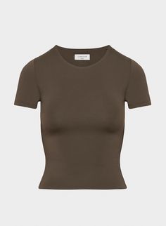 CONTOUR NEW CREW T-SHIRT | Aritzia Petite Leggings, Denim Vans, Mocha Brown, Fitted Tee, Pocket Leggings, Long Sleeves Jacket, Drawstring Shorts, Womens Clothing Sizes, Shorts With Pockets