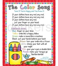 the color song with an image of crayons and crayons on it