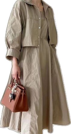 Casual Khaki Midi Dress For Summer, Casual Khaki Midi Dress For Daywear, Khaki Midi Dress For Spring Daywear, Khaki Long Sleeve Midi Dress For Spring, Long Sleeve Khaki Midi Dress For Spring, Casual Collared Khaki Dress, Casual Collared Beige Midi Dress, Casual Khaki Collared Dress, Spring Khaki Collared Dress