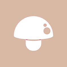 a white mushroom on a brown background