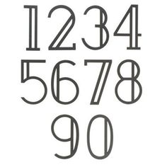 the numbers are black and white on a white background