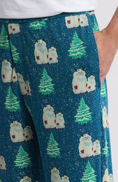 The playful print is just the half the fun of these supersoft pajama pants made from moisture-wicking fabric with built-in sun protection for stepping out of the house. 29" inseam; 14" leg opening; 13" front rise; 15 1/2" back rise (size Medium) Elastic waist Side-seam pockets Moisture-wicking fabric engineered for dryness and comfort UPF 50+ sun protection 95% viscose, 5% spandex Machine wash, tumble dry Imported Pants Print, Kickee Pants, Print Pajamas, Stepping Out, Moisture Wicking Fabric, Upf 50, Sun Protection, Moisture Wicking, The House