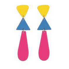 These Earrings Are So Beautiful With A Matte Finish. They Are On A Standard Post Back. Lead And Nickel Free. Paparazzi Jewelry Images, Multicolor Earrings, Retro Earring, Jewelry Post, Yellow Earrings, Heart Drop Earrings, Paparazzi Accessories, French Blue, Colorful Earrings