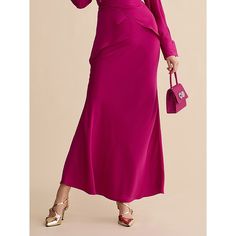 Hemline / Train:Long Length; Season:Fall,Spring   Fall; Fabric:Satin; Dress Length:Maxi; Look After Me:Machine wash; Gender:Women's; Style:Elegant,Ladies; Elasticity:Micro-elastic; Occasion:Party,Event / Party,Daily,Formal; Details:Without Lining; Waistline:Mid Waist; Pattern:Solid Color; Trends:Elegant; Brand:Ador; Listing Date:07/25/2024; Dress Code:Dressy Casual; Looseness:Loose Fit; Fabric Properties:LuxeSatin - Discover the essence of quiet luxury in our exclusive Subtly Glossy Luxe Satin, Spring Formal Floor-length Skirt, Solid Long Skirt Dress For Party, Formal Full-length Lined Dress, Formal Full-length Dress With Lined Skirt, Elegant Full-length Dress With Lined Skirt, Fitted Full-length Satin Dress, Solid Color Long Skirt Maxi Dress For Party, Pink Floor-length Maxi Skirt For Party, Elegant Floor-length Satin Skirt