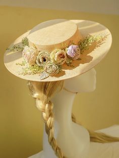 Elegant, inspired by Belle Époque, small brimmed boater hat. Straw vintage hat trimmed with draped over with Burned Orange Tulle and trimmed with Silk Flower Garland. Amazingly light, easy to wear.constructed with respect for millinery tradition and with contemporary wearer in mind. Silk Flower Garland, Mr Selfridge, Flower Forest, French Hat, Straw Boater Hat, Flat Hat, Straw Boater, Forest Style, Flat Hats