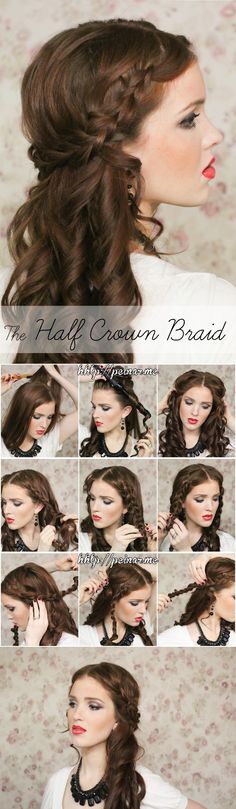 Semirecogido muy elegante para reuniones o fiestas Half Crown, Peinados Hair Styles, Good Hair Day, Love Hair, Hair Dos, Gorgeous Hair, Hair Day, Pretty Hairstyles, Hair Hacks